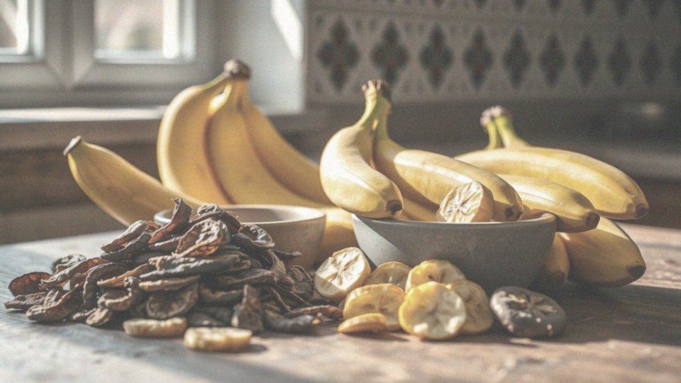 Jakie są różnice między suszonymi a świeżymi bananami w kontekście wartości odżywczych?